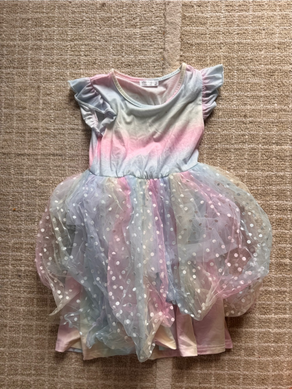 Pastel Rainbow Tulle Dot Dress